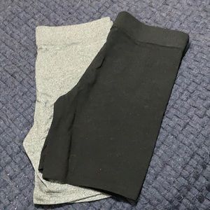 Grey and black biker shorts